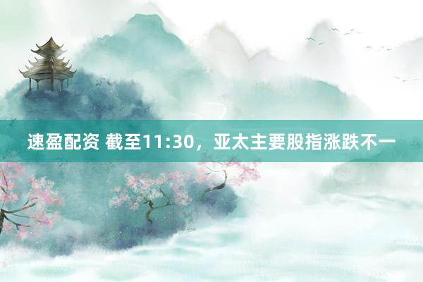 速盈配资 截至11:30，亚太主要股指涨跌不一