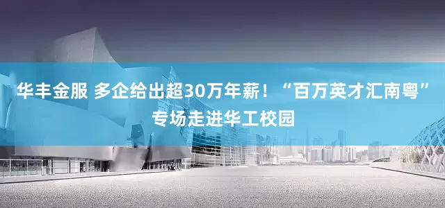 华丰金服 多企给出超30万年薪！“百万英才汇南粤”专场走进华工校园