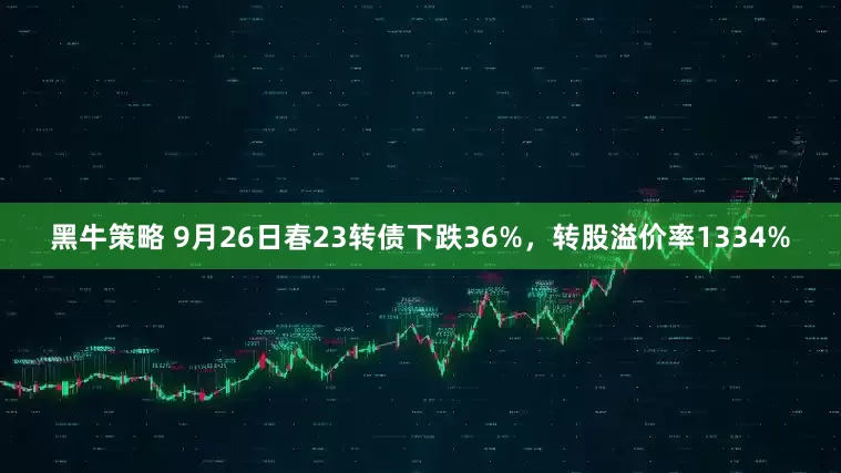 黑牛策略 9月26日春23转债下跌36%，转股溢价率1334%